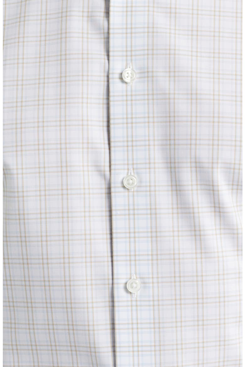 Trim Fit Check Non Iron Cotton Dress Shirt, Alternate, color, LIGHT BLUE RAMOS PLAID