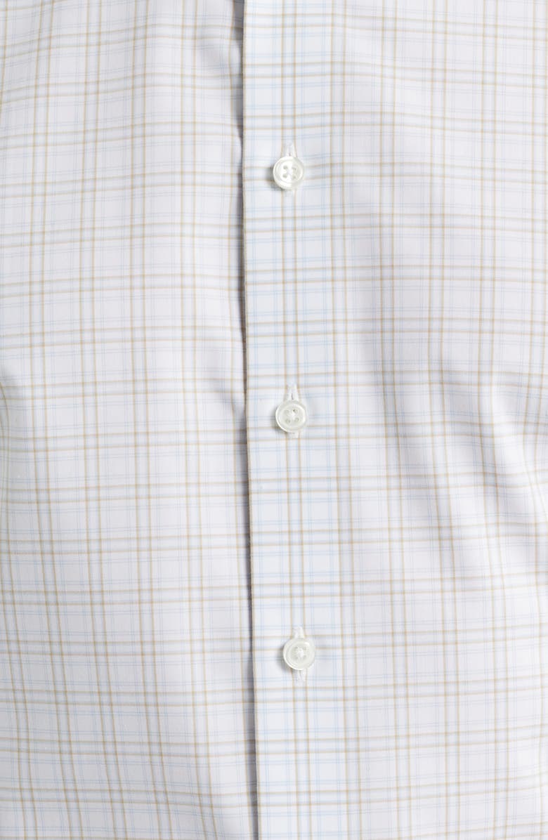 Nordstrom Trim Fit Check Non Iron Cotton Dress Shirt, Alternate, color, Light Blue Ramos Plaid