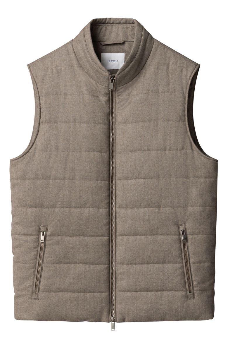 Eton Quilted Wool Vest, Alternate, color, Light Beige