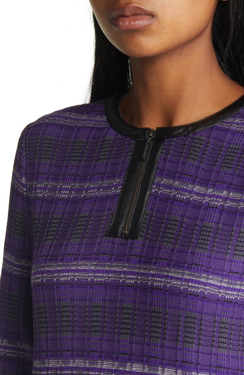 Ming Wang Elbow Sleeve Shift Dress, Alternate, color, 