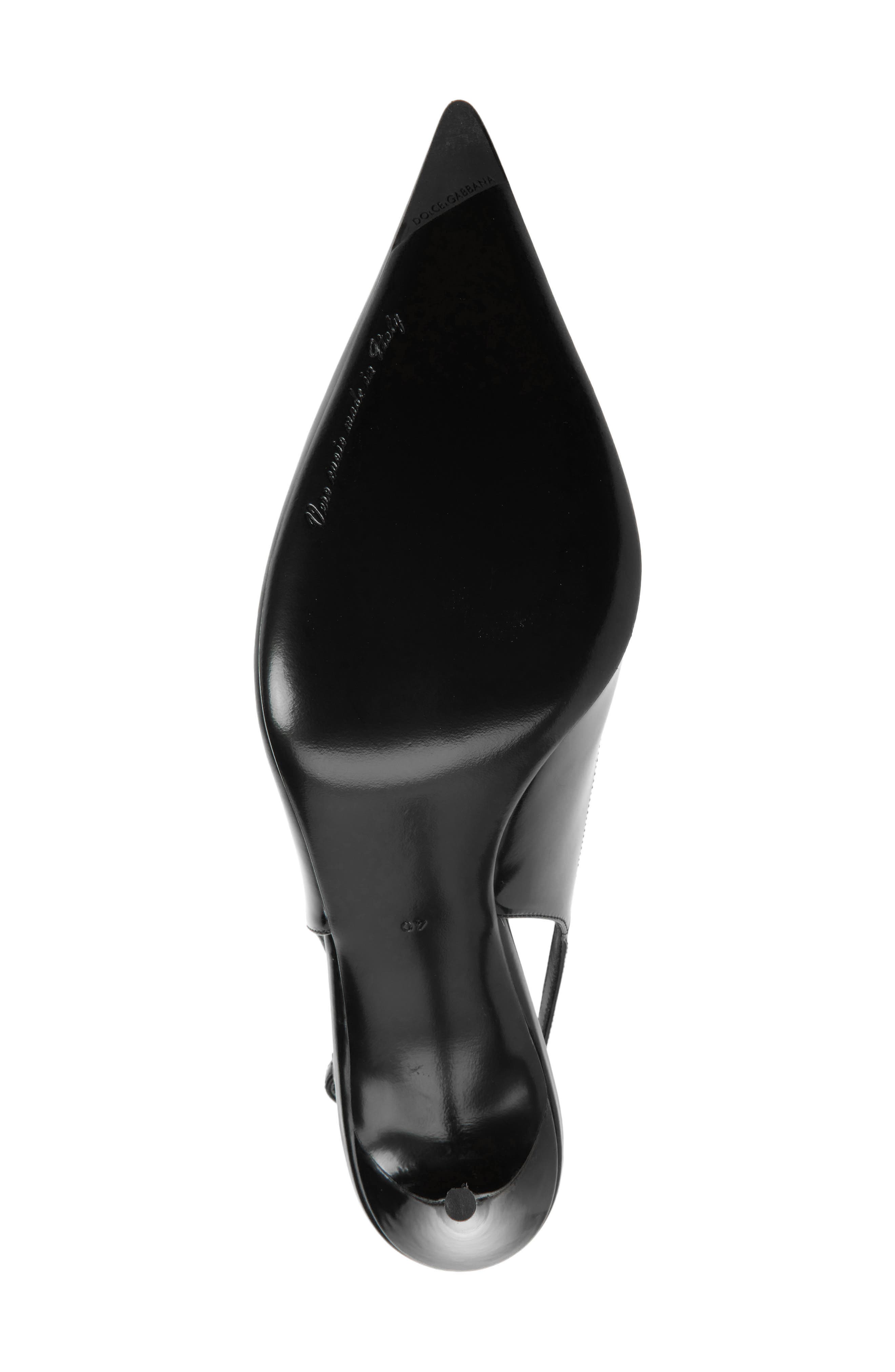 Dolce&Gabbana Lollo Pointed Toe Slingback Pump, Alternate, color, 80999 Black