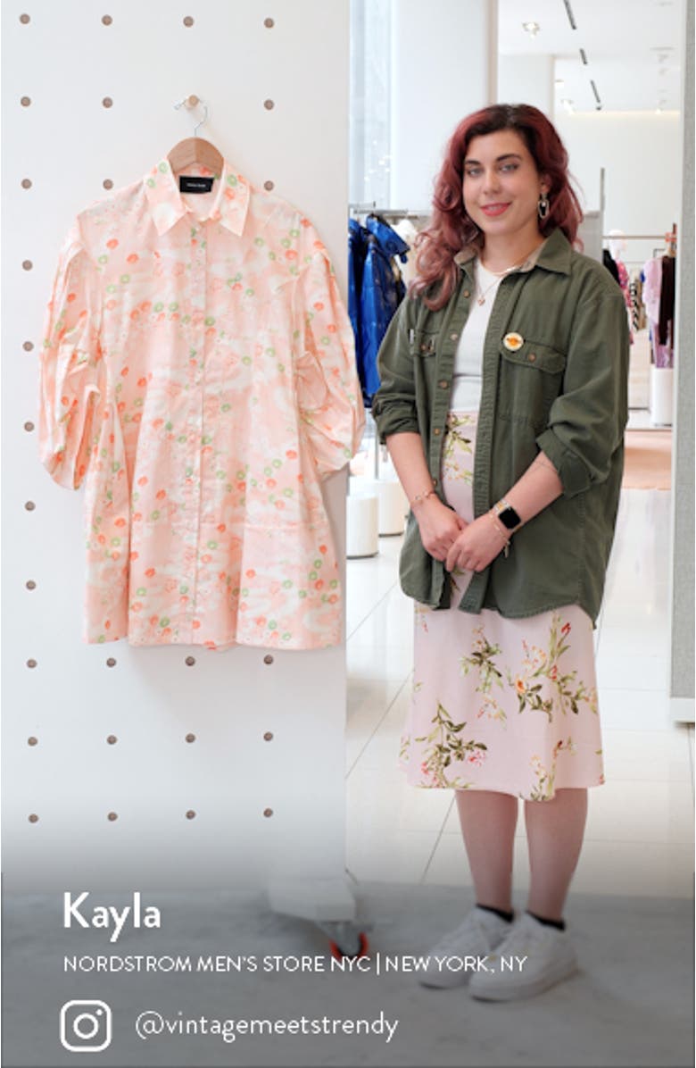 Floral Puff Sleeve Cotton Dress, sales video thumbnail