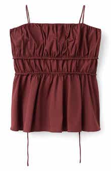 Shirred Stretch Cotton Camisole