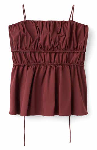 Shirred Stretch Cotton Camisole