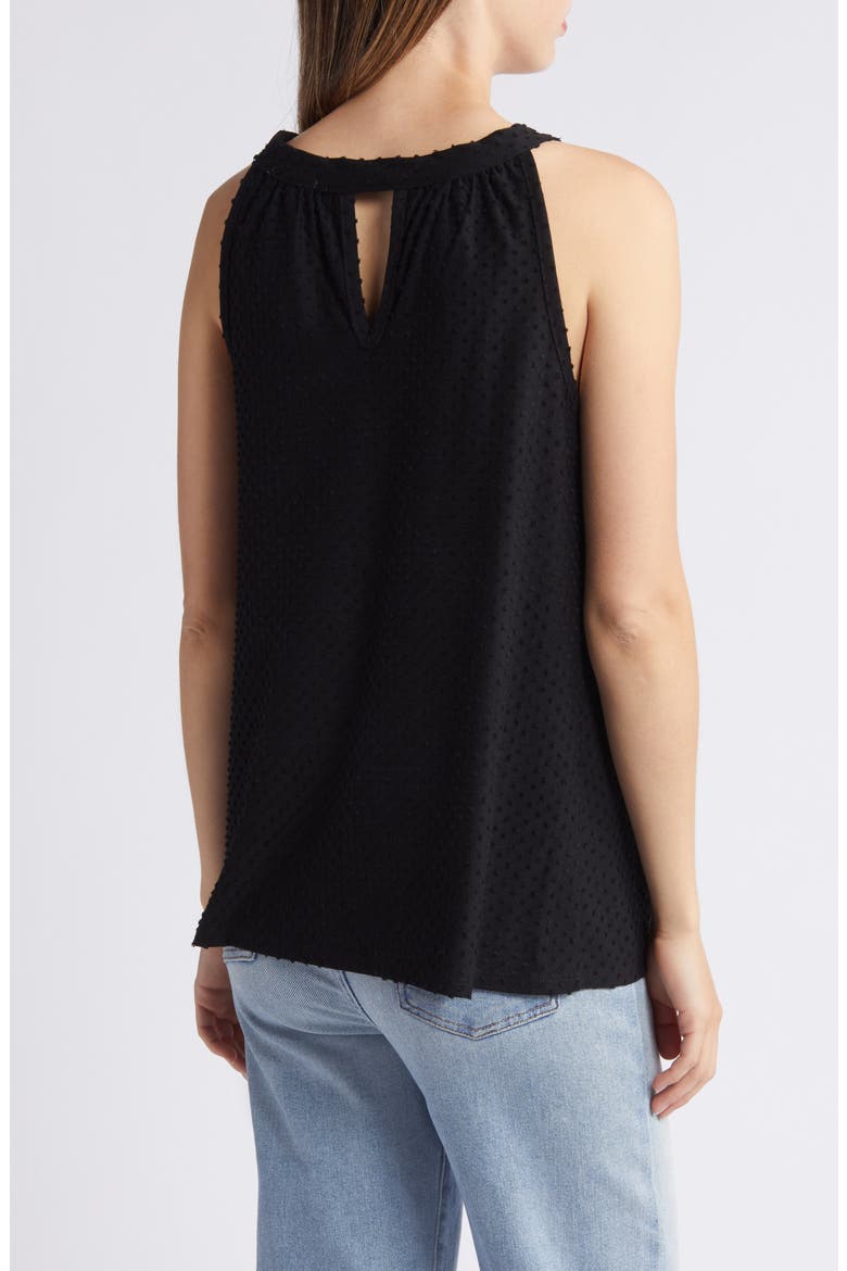 Clip Dot Halter Tank Top, Alternate, color, BLACK