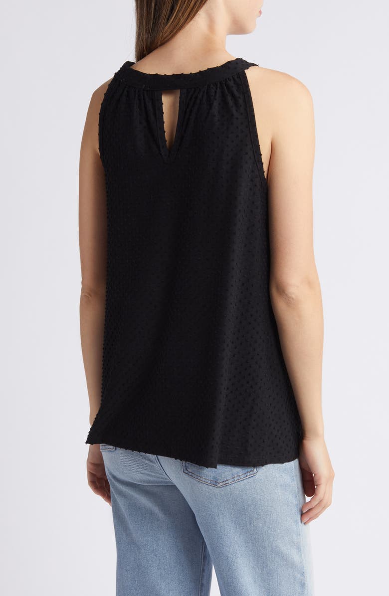 Loveappella Clip Dot Halter Tank Top, Alternate, color, Black