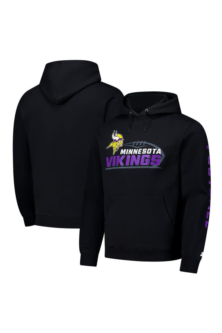 Men's Starter Black Minnesota Vikings Vintage Pullover Hoodie, Alternate, color, Black