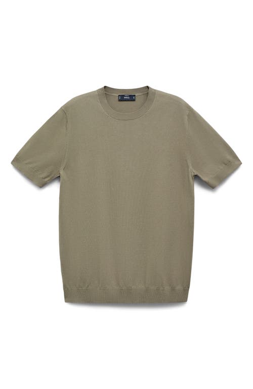 Mango Regular Fit Cotton Crewneck T-shirt In Green