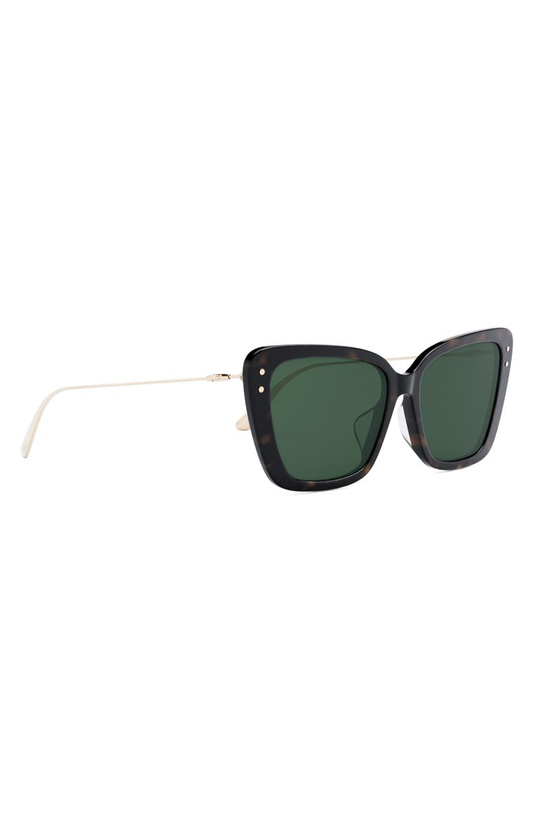 DIOR MissDior B5F 56mm Butterfly Sunglasses, Alternate, color, Dark Havana / Green