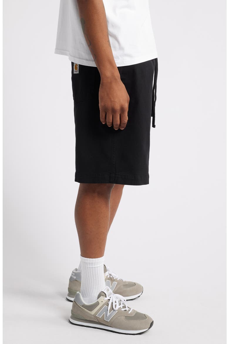 Floyde Relaxed Fit Twill Shorts, Alternate, color, BLACK GARMENT DYED