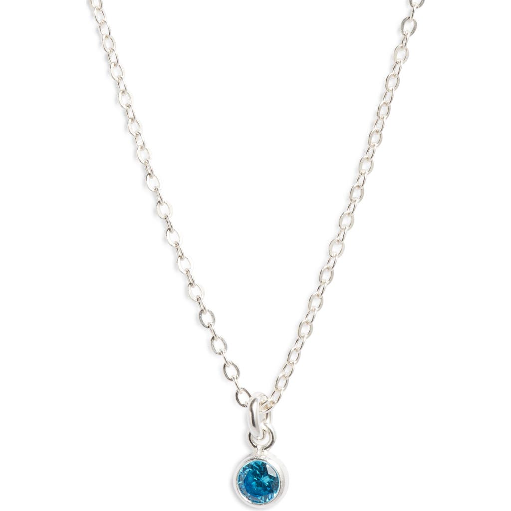 Set & Stones Birthstone Charm Pendant Necklace In Silver/december