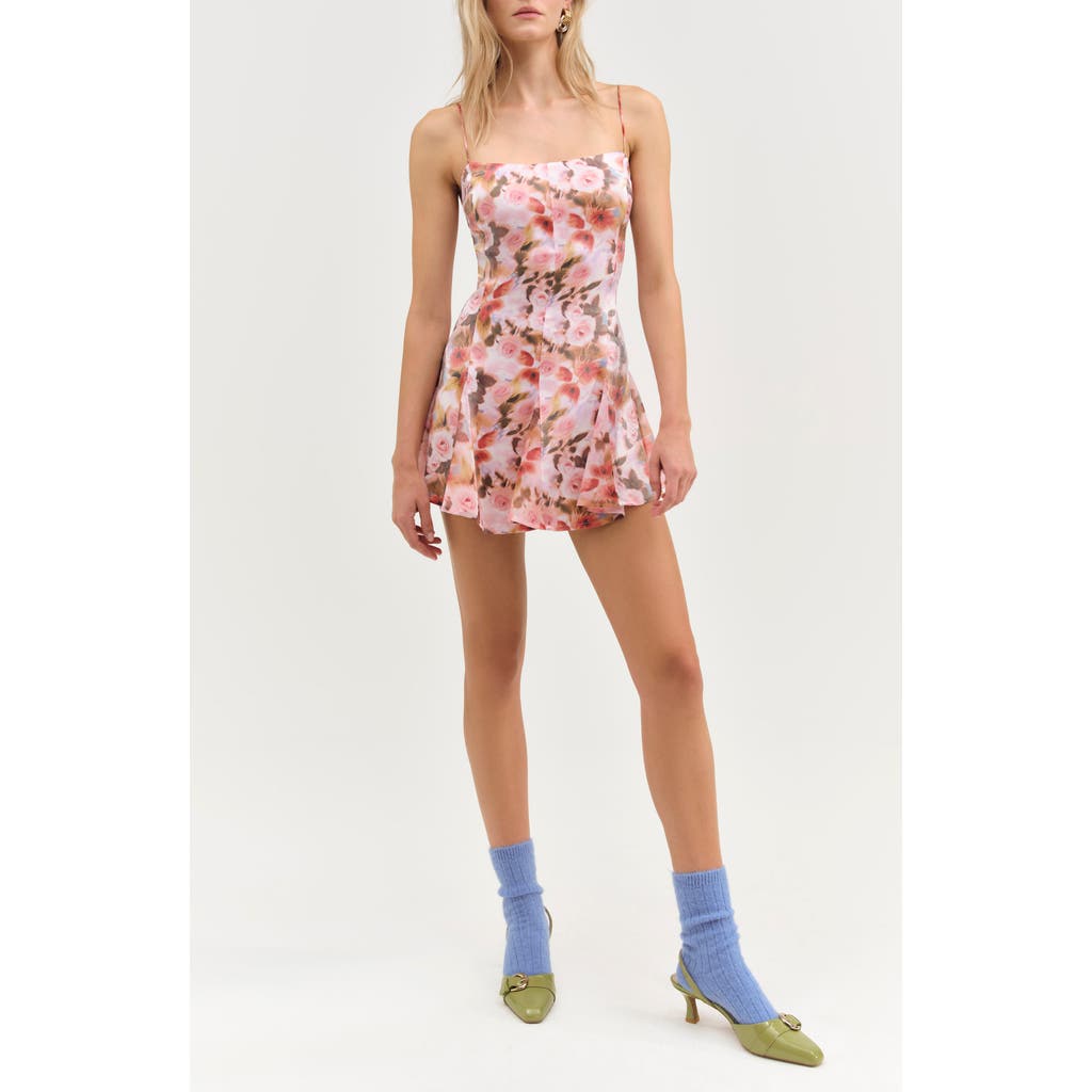 For Love & Lemons Fallen Floral Print Sleeveless Minidress In Multi