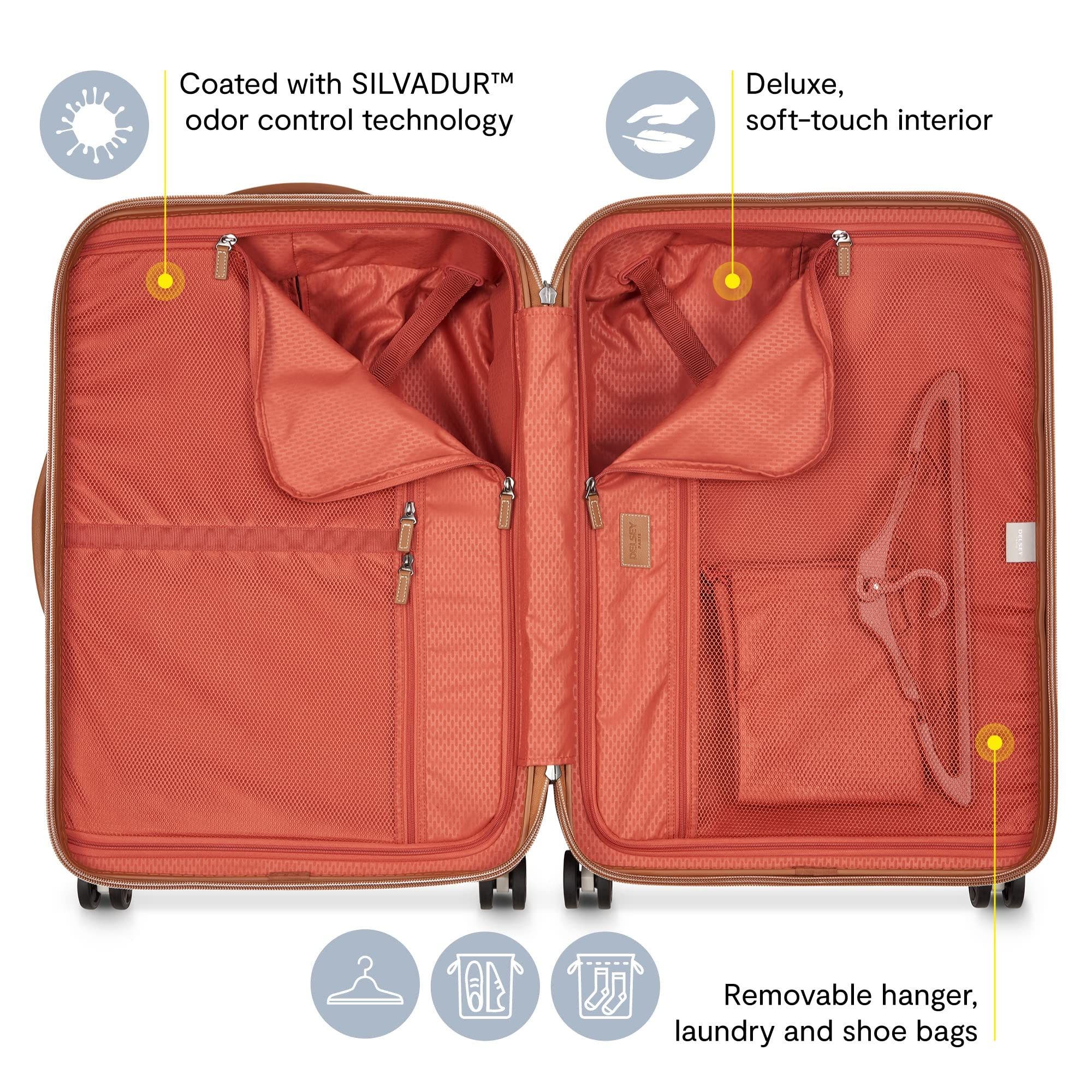 Delsey Paris Chatelet Air 2.0 Checked-Medium 24 Inch Hardside Luggage with Spinner Wheels, Alternate, color, Chocolate Brown