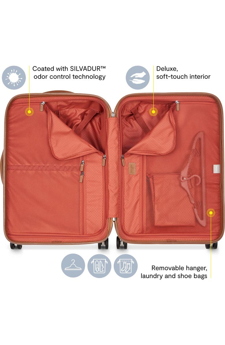 Delsey Paris Chatelet Air 2.0 Checked-Medium 24 Inch Hardside Luggage with Spinner Wheels, Alternate, color, Chocolate Brown