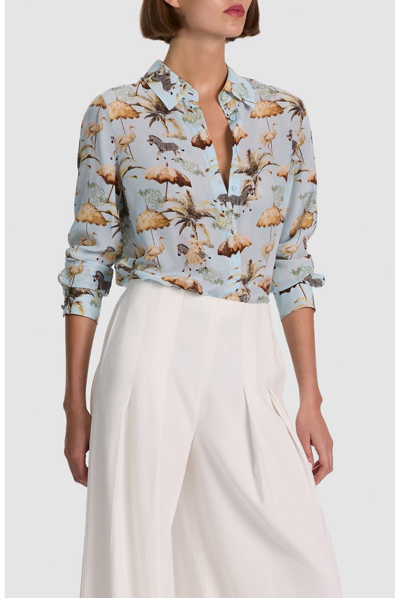 Willa Print Silk Shirt, Alternate, color, UNTAMED