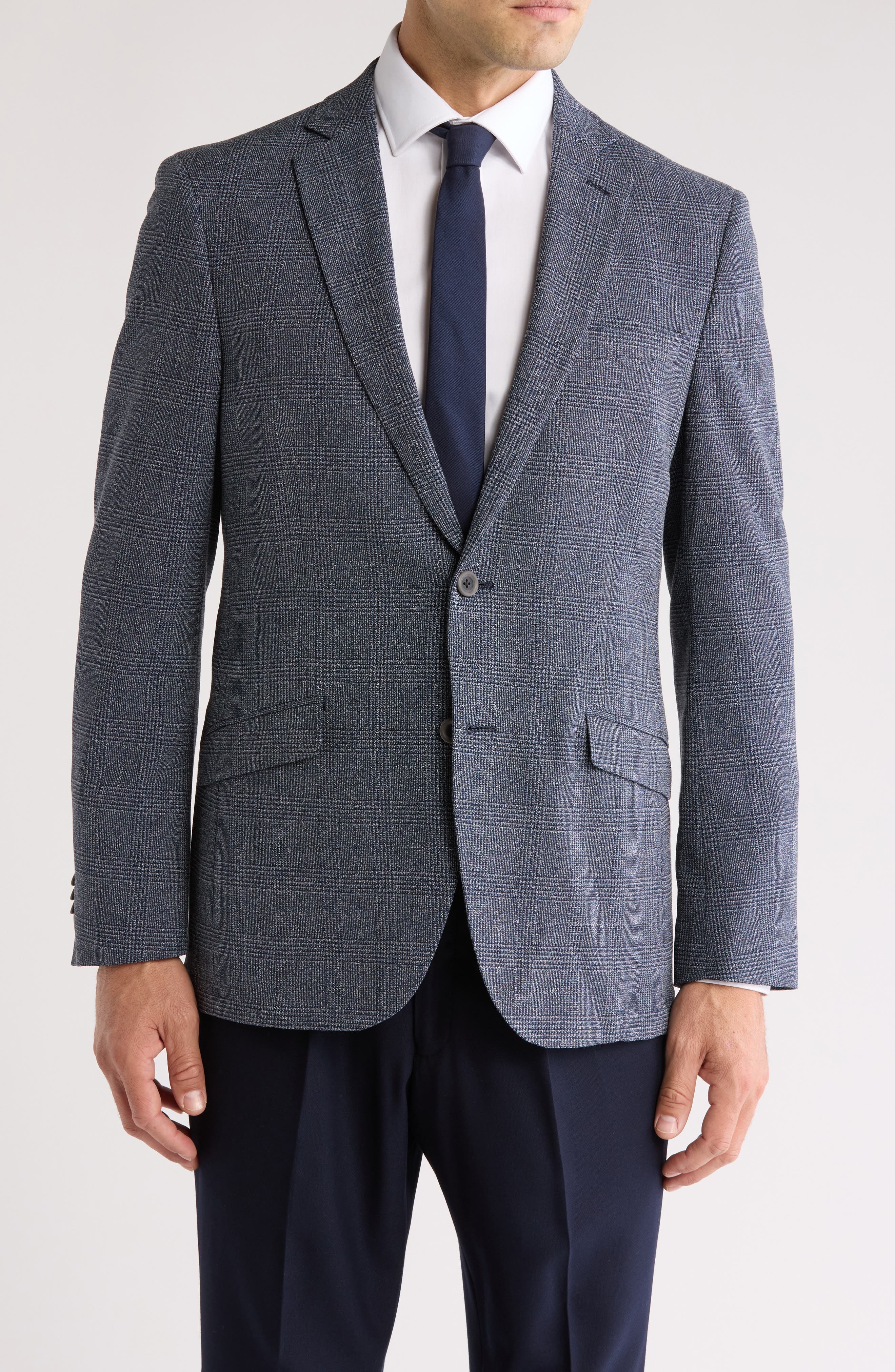 SAVILE ROW CO Plaid Knit Sport Coat