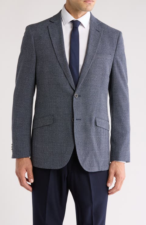 Plaid Knit Sport Coat