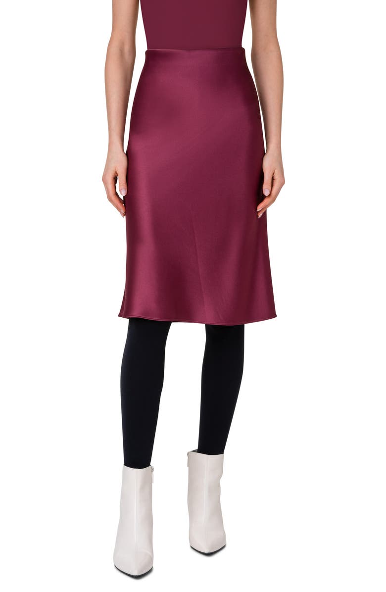 Akris punto Satin A-Line Skirt, Main, color,