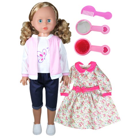 27.5" Walking Doll W/ Two Outfits & Accessories