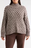 Eileen Fisher Diamond Cable Mock Neck Sweater