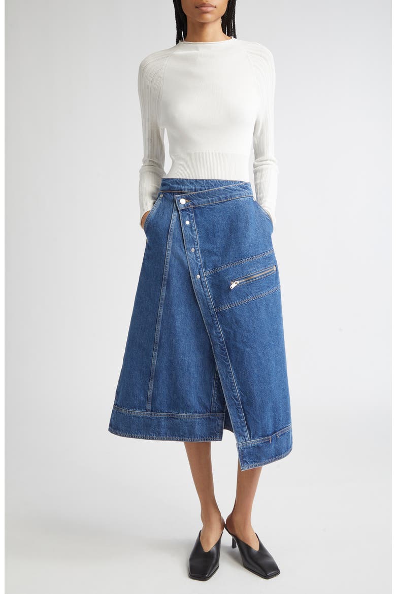 Asymmetric Denim Wrap Skirt (Women) | Nordstrom