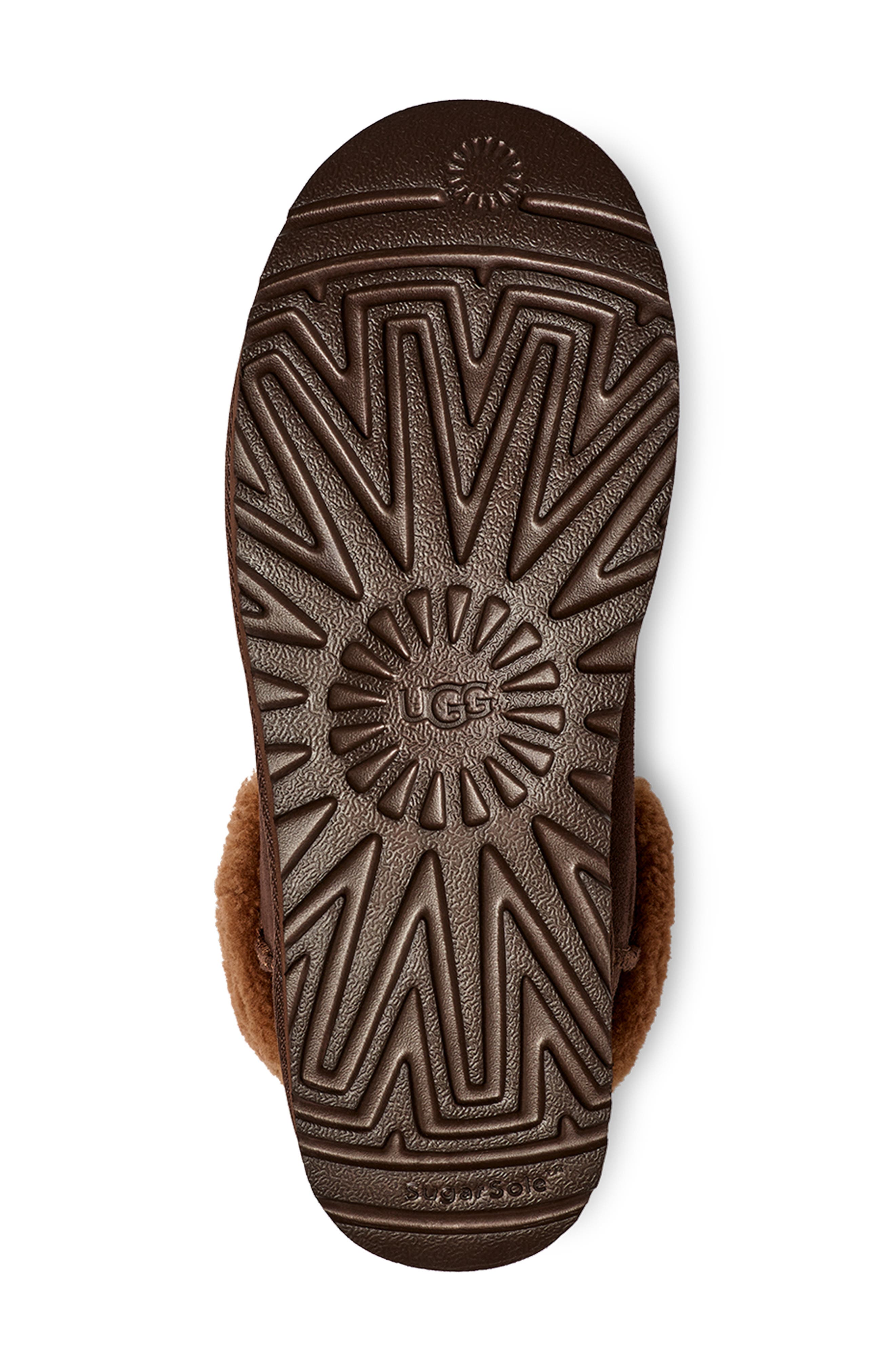 Funkarra Genuine Shearling Bootie, Alternate, color, BURNT CEDAR