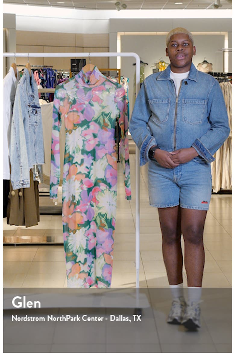 Shailene Long Sleeve Turtleneck Mesh Dress video