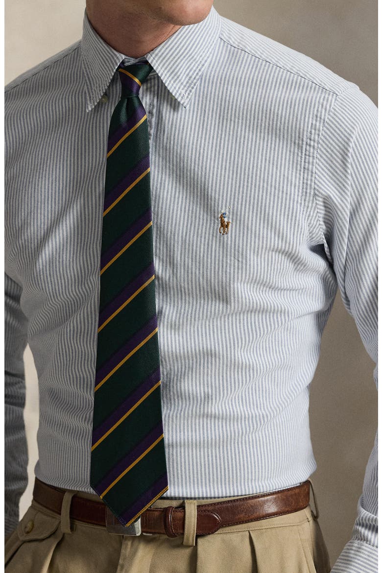 Classic Fit Stripe Cotton Button-Down Oxford Shirt, Alternate, color, NAVY/ WHITE