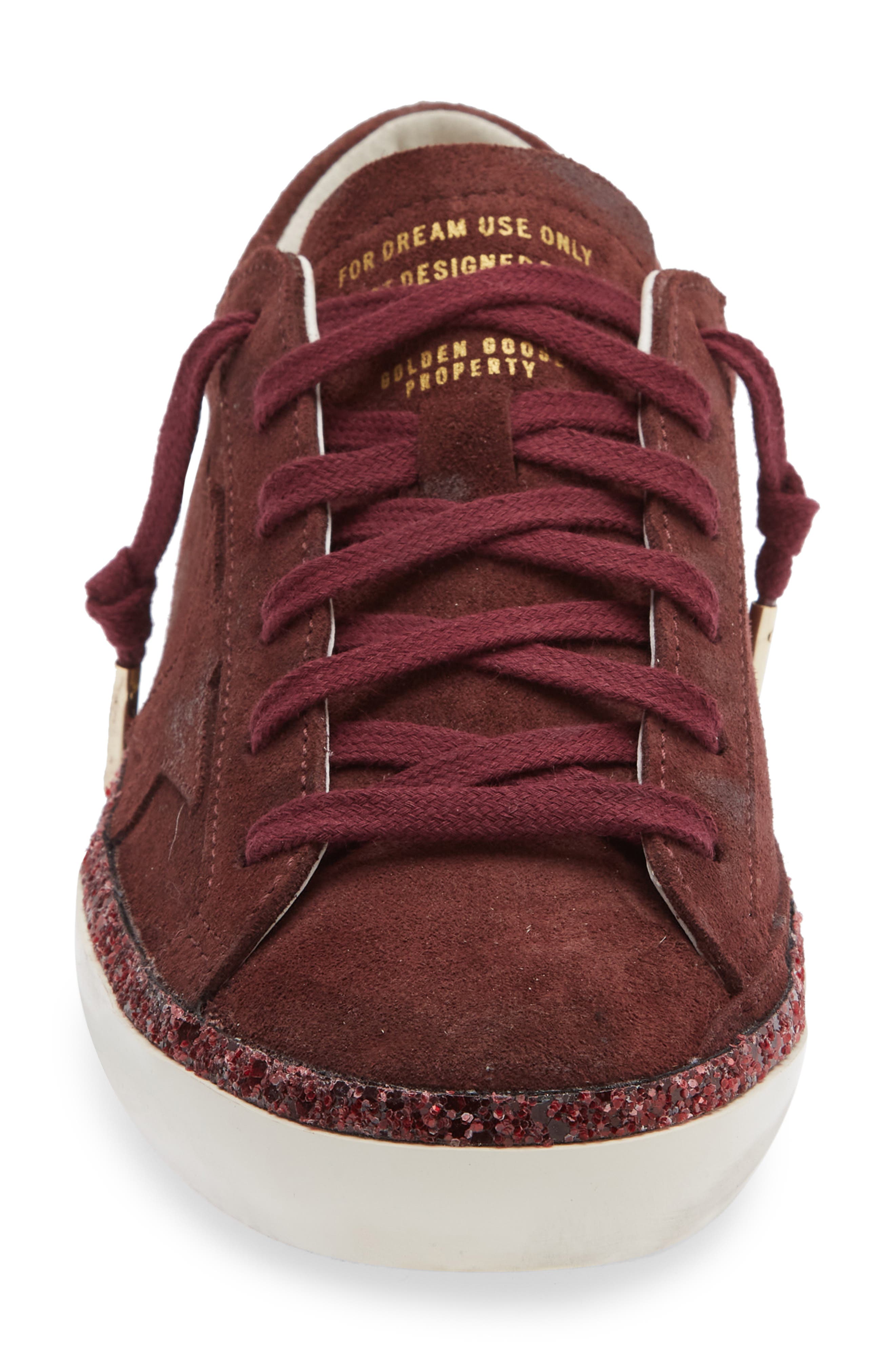 Golden Goose Super-Star Low Top Sneaker, Alternate, color, Burgundy