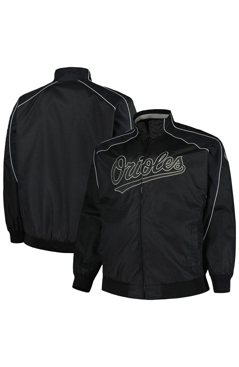 PROFILE Men's Black Baltimore Orioles Nylon Full-Zip Jacket, Main, color, Black