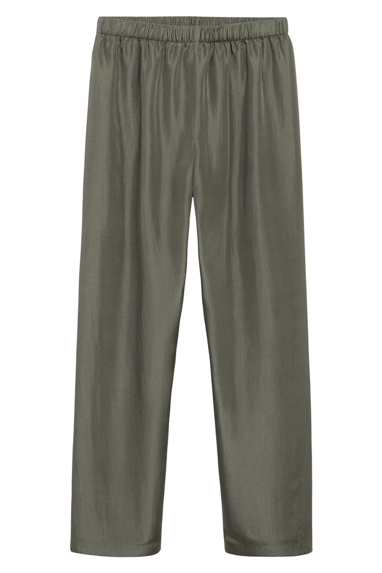 Habotai Silk Pajama Pants, Alternate, color, FOREST GREEN