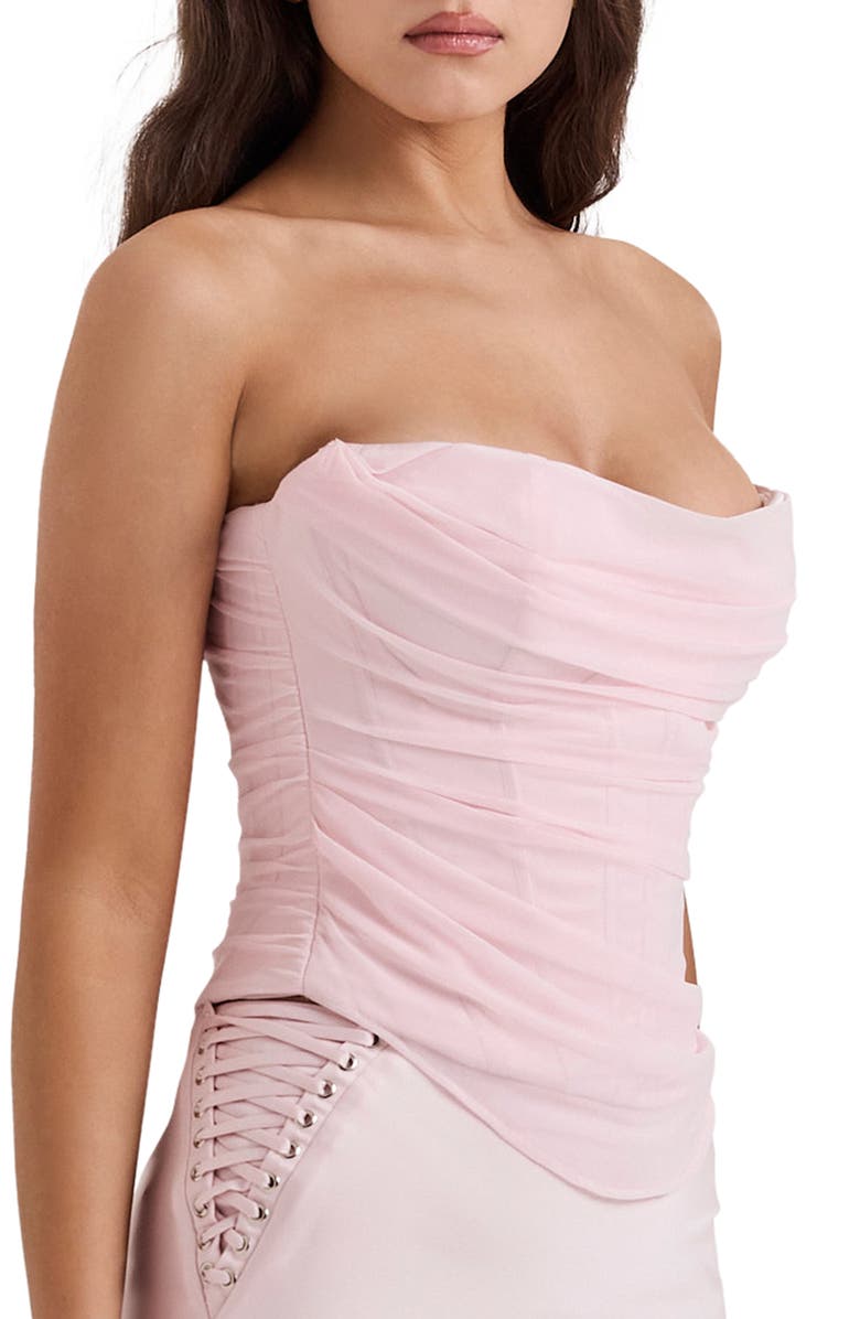 HOUSE OF CB Georgie Mesh Strapless Corset Top, Alternate, color,