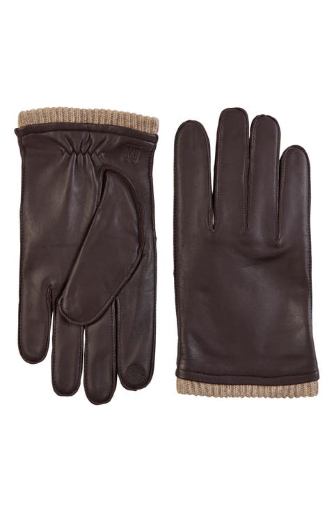 Touch Tech Cashmere Lined Leather Gloves