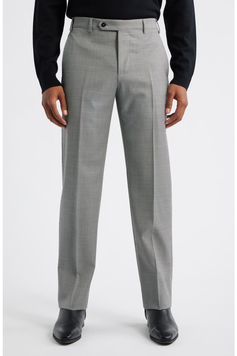 Devon Flat Front Wool Dress Pants, Main, color, BLACK