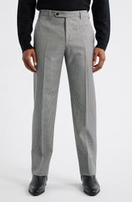 Zanella Devon Flat Front Wool Check Trousers