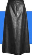 MAX STUDIO Croc-Embossed Faux Leather Pencil Skirt