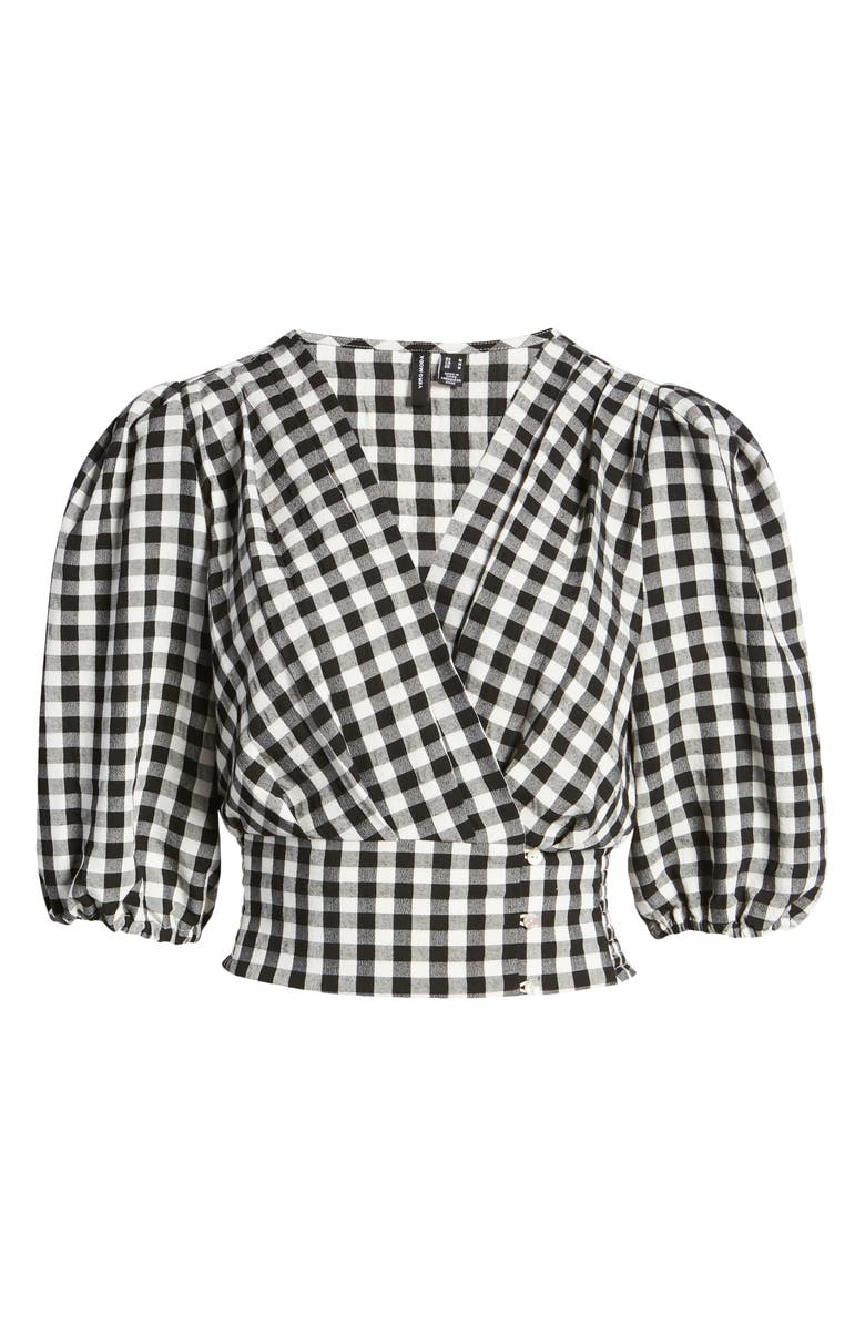 VERO MODA Karma Gingham Crop Wrap Top, Alternate, color,