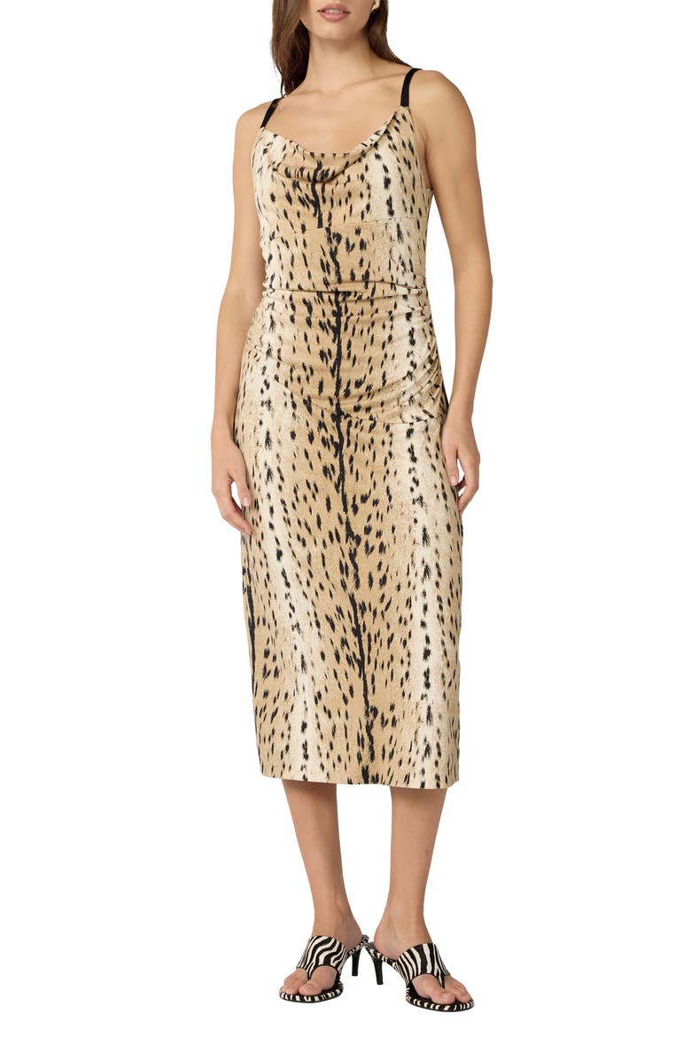 Claudi Animal Print Silk Slipdress, Main, color, LEOPARD FAWN NEUTRAL