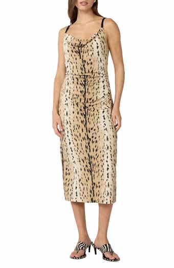 Claudi Animal Print Silk Slipdress