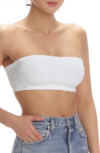 Commando Sequin Bandeau Top In White In White