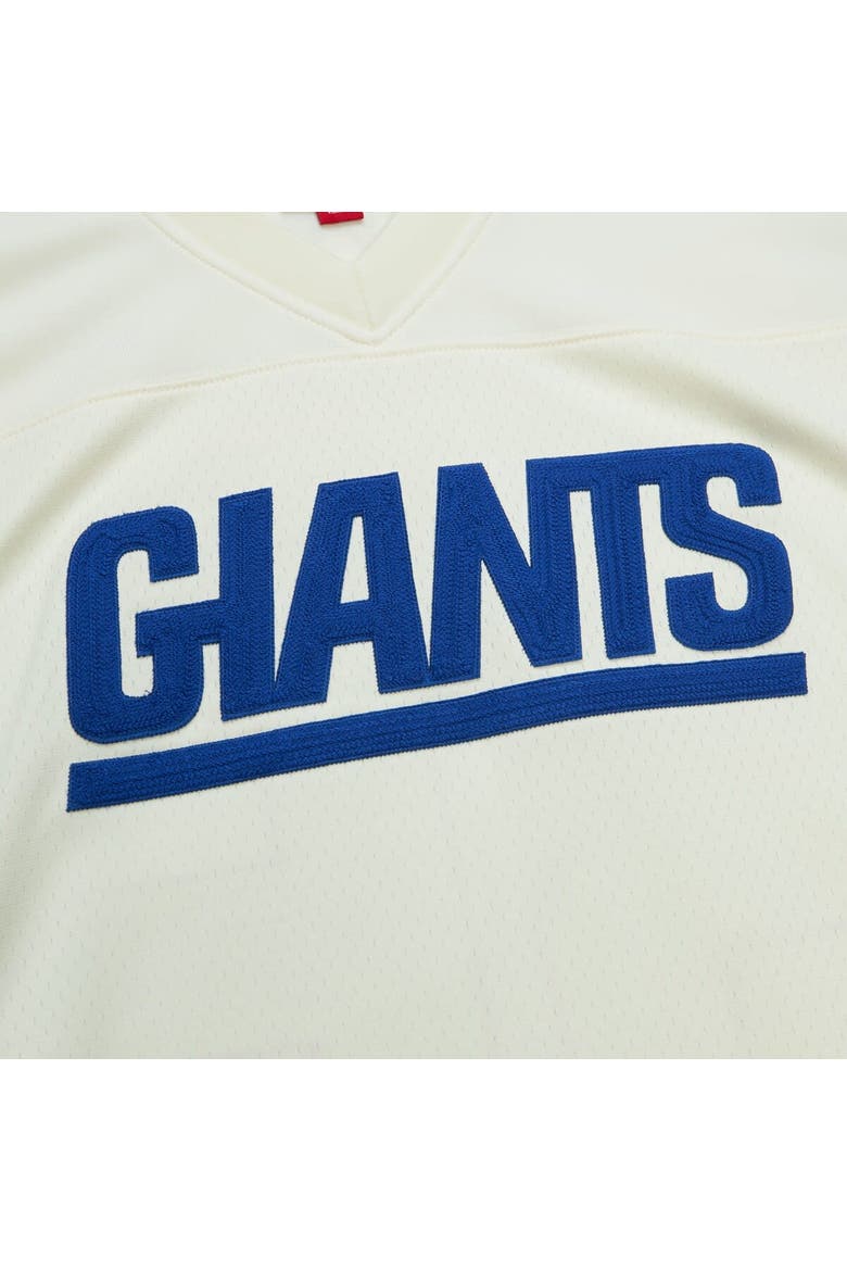 Men's Mitchell & Ness Lawrence Taylor Cream New York Giants Chainstitch Legacy Jersey, Alternate, color, Cream
