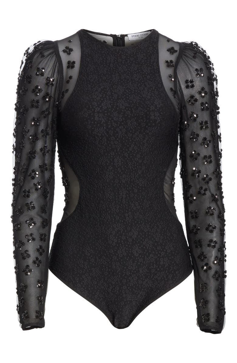 Opening Ceremony Sequin Jersey Bodysuit, Alternate, color, 