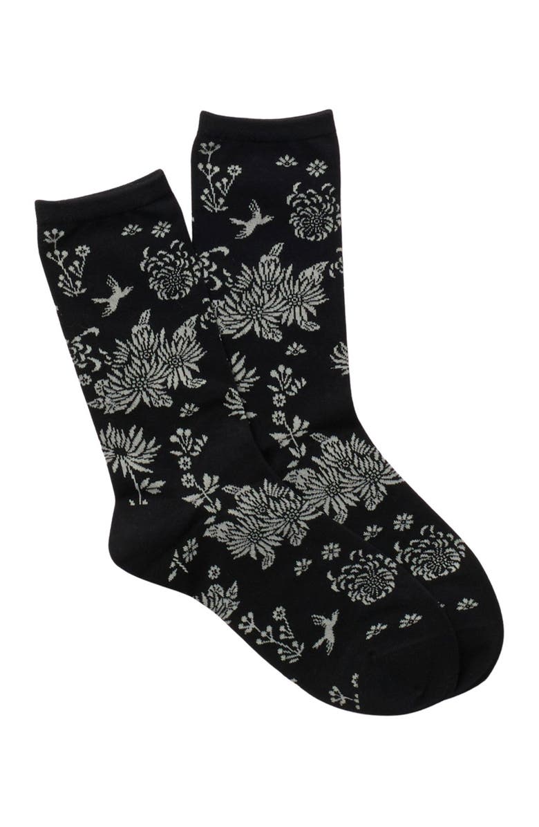 Natori Cascading Floral Fashion Crew Socks, Main, color,