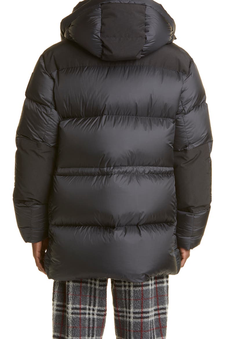 Lindford Check Lining Down Puffer Jacket, Alternate, color, BLACK