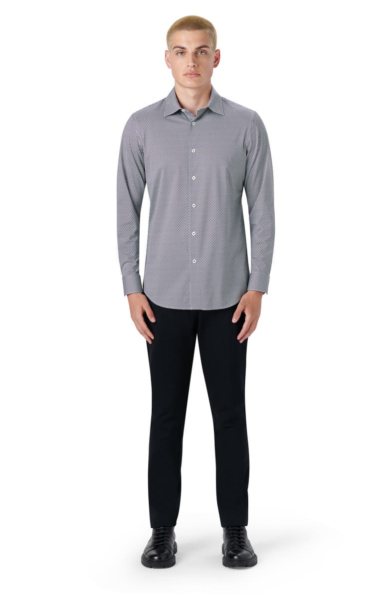 Bugatchi OoohCotton<sup>®</sup> Diamond Print Button-Up Shirt, Alternate, color, 