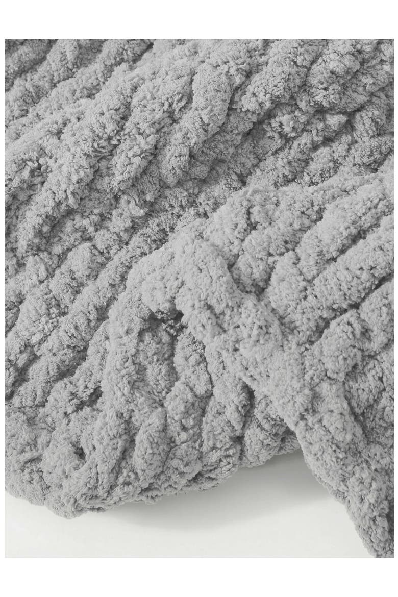 Snug Loose Knit Throw Blanket, Alternate, color, CLOUD GREY