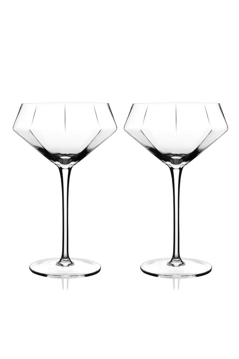 Seneca Crystal Diamond Martini Glasses Set of 2, Main, color, Clear