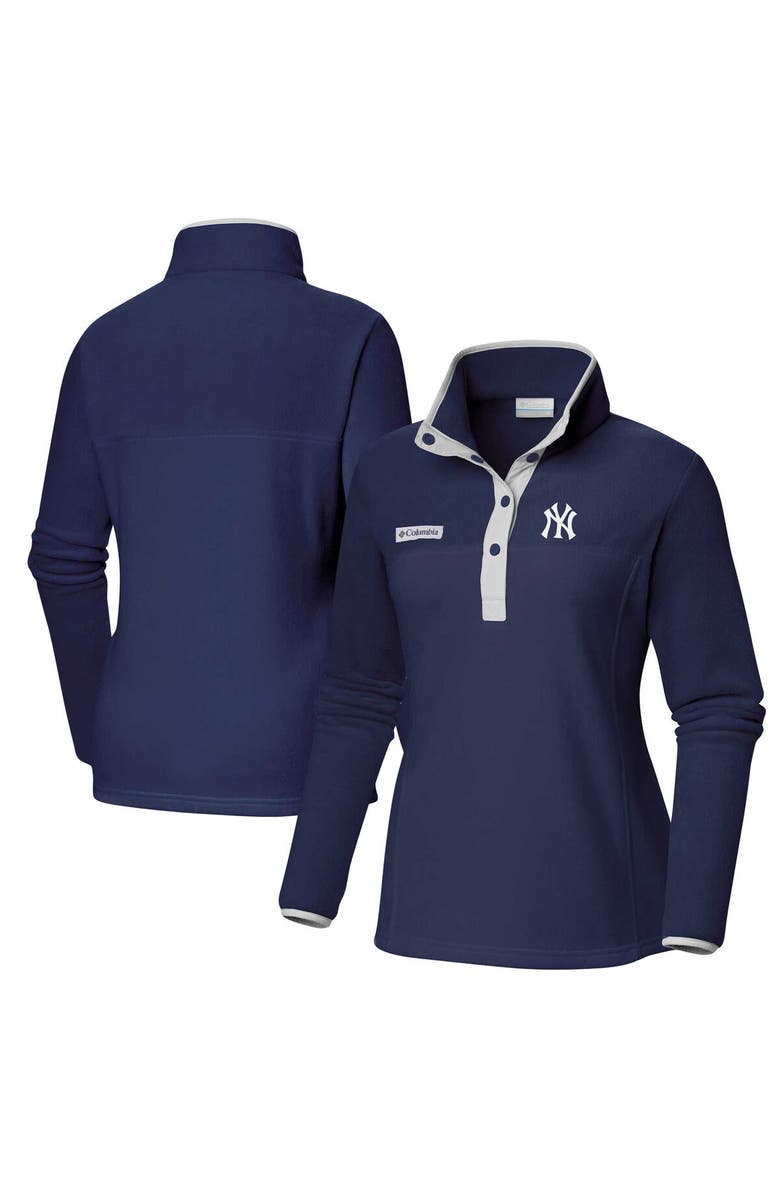 Columbia Women's Columbia  Navy New York Yankees Benton Springs Half-Snap Sweatshirt, Main, color, 