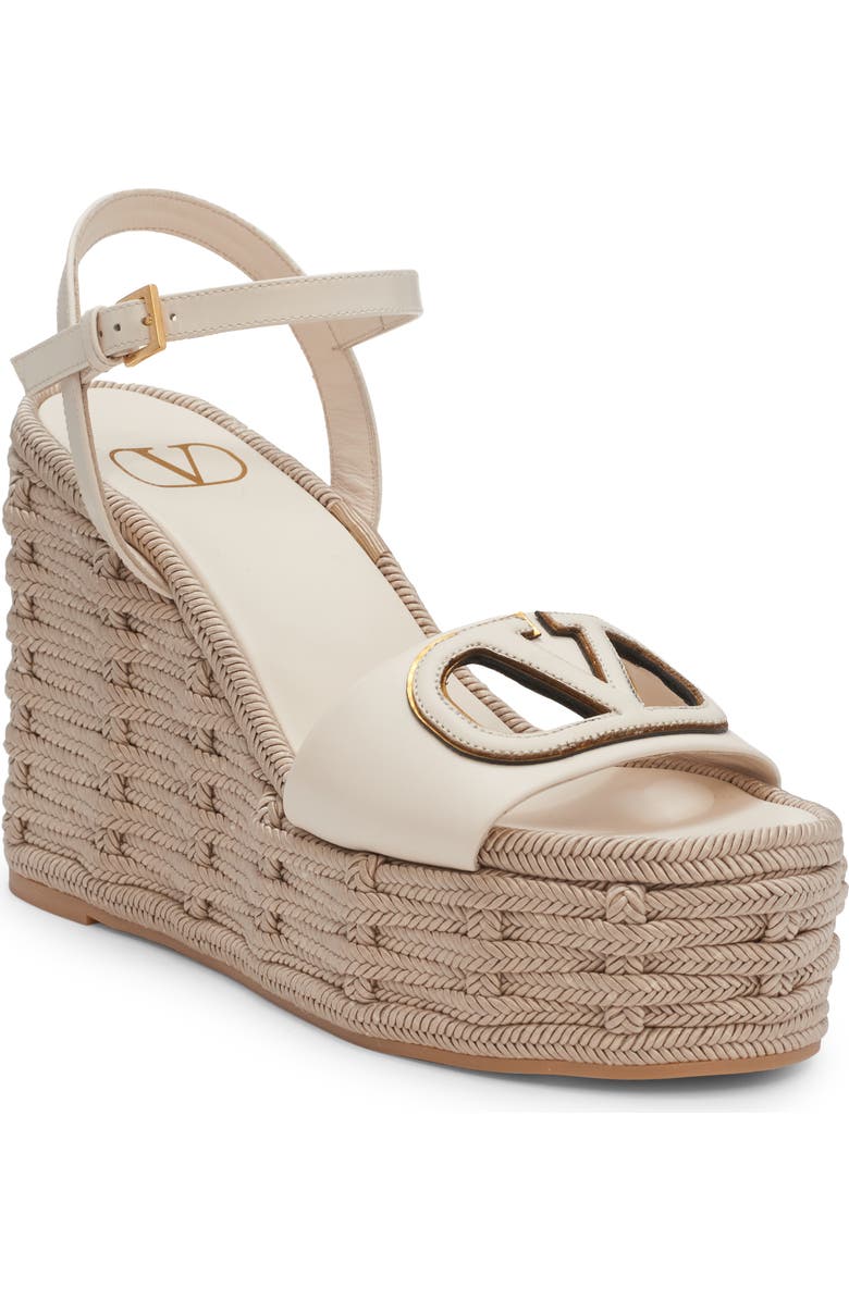 Valentino Garavani VLOGO Espadrille Wedge Sandal, Main, color,