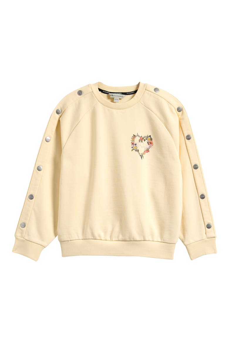 Kids' Peace Logo Popper Sweatshirt, Main, color, YELLOW